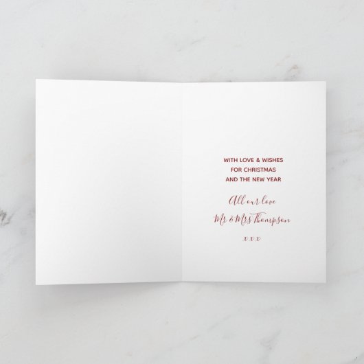 明けましておめでとうのクリスマスの休日カードモダン シーズンカード (内部)