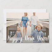 明けましておめでとうのシンプルでモダンでカスタムな家族写真 シーズンカード (正面)