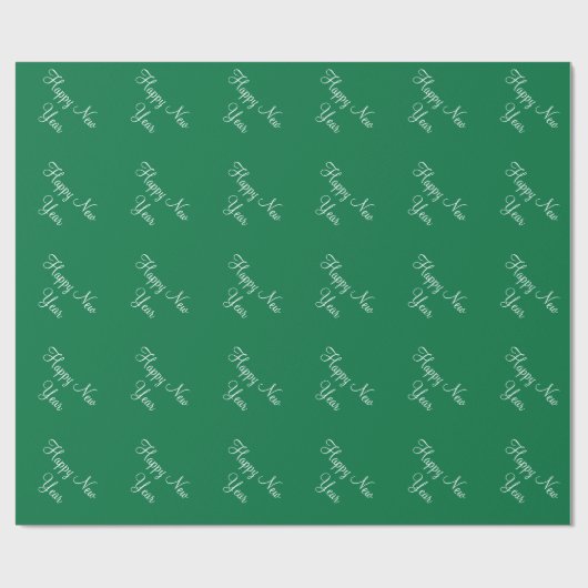 明けましておめでとうのダートマスのカスタムな緑の背景 ラッピングペーパー (フラット)
