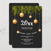 明けましておめでとうのパーティの招待状 招待状 (正面/裏面)