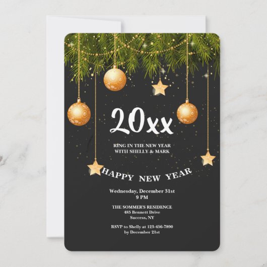 明けましておめでとうのパーティの招待状 招待状 (正面)