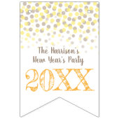 明けましておめでとうのパーティーのシャンペンの金黄色 バンティングフラッグ (第1の旗)