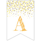 明けましておめでとうのパーティーのシャンペンの金黄色 バンティングフラッグ (第3の旗)