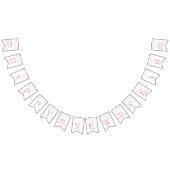 明けましておめでとうのパーティーのローズピンクのシャンペン バンティングフラッグ (全)