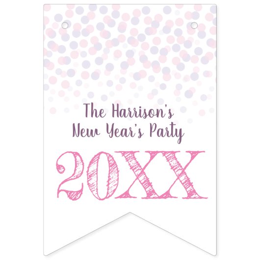 明けましておめでとうのパーティーのローズピンクのシャンペン バンティングフラッグ (第1の旗)