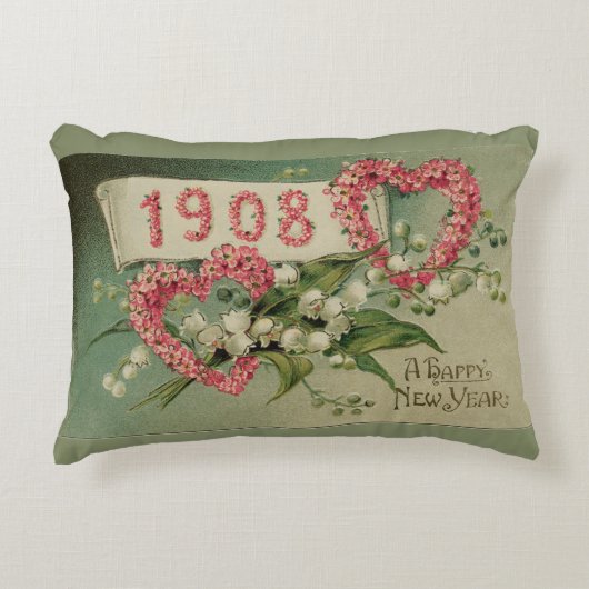 明けましておめでとうのビクトリアンなアクセントの枕 アクセントクッション (正面)