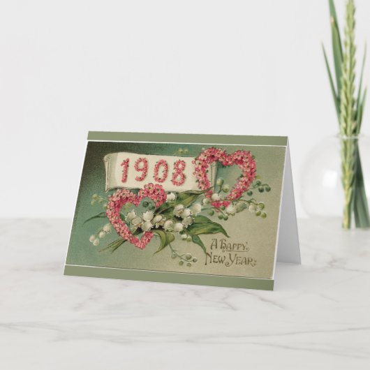 明けましておめでとうのビクトリアンな挨拶状 シーズンカード (正面)