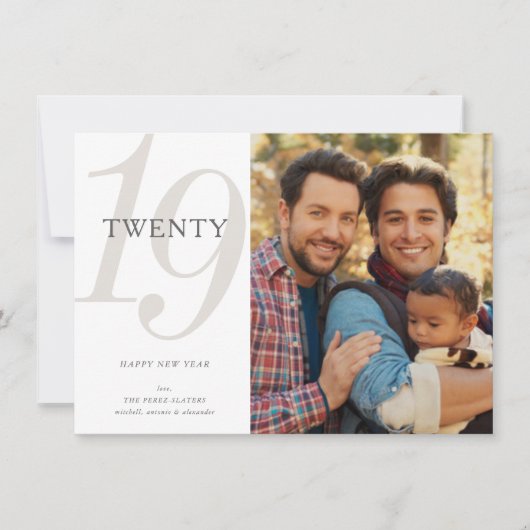 明けましておめでとうのモダンな最小主義の休日の写真 シーズンカード (正面)