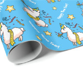 明けましておめでとうのラマ ラッピングペーパー (ロールコーナー)