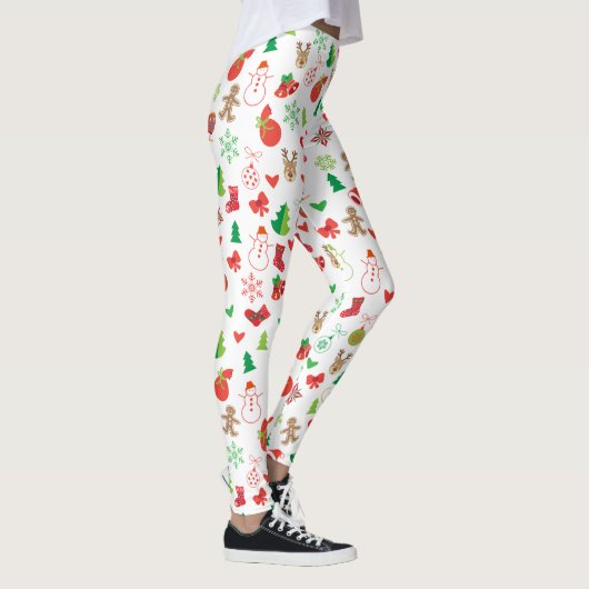 明けましておめでとうの休日の粋なクリスマスの装飾 レギンス (右)