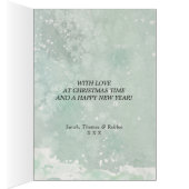 明けましておめでとうの冬の雪はカードを孤色に変色させます (内側 (右))