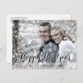 明けましておめでとうの原稿のモダンでカスタムな写真 シーズンポストカード (正面/裏面)