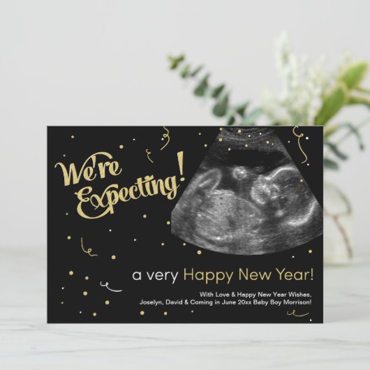 明けましておめでとうの妊娠の発表カード シーズンカード (スタンド正面)