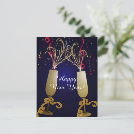 明けましておめでとうの挨拶の郵便はがき シーズンポストカード (スタンド正面)