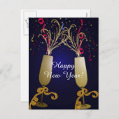 明けましておめでとうの挨拶の郵便はがき シーズンポストカード (正面/裏面)