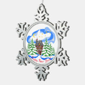 明けましておめでとうの挨拶 スノーフレークピューターオーナメント (右)