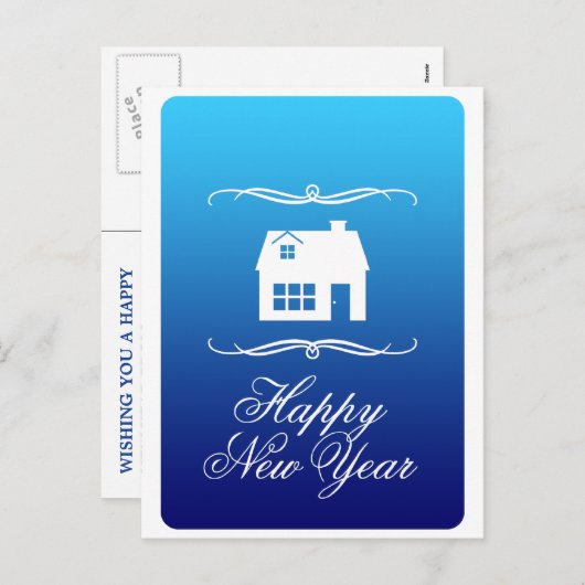明けましておめでとうの新しい住所発表 シーズンポストカード (正面/裏面)