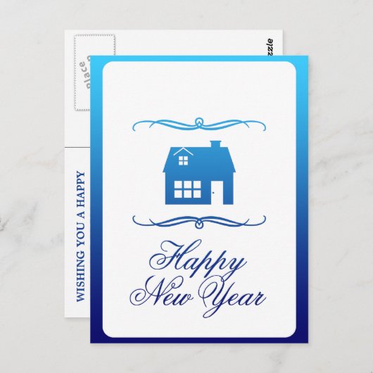 明けましておめでとうの新しい住所発表 ポストカード (正面/裏面)