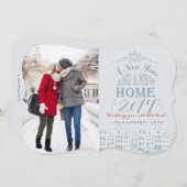 明けましておめでとうの新しい家|の休日の写真カード シーズンカード (正面/裏面)