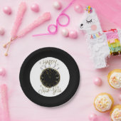 明けましておめでとうの時計の休日の紙皿 ペーパープレート (パーティー)