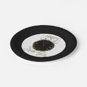 明けましておめでとうの時計の休日の紙皿 ペーパープレート (アングル)