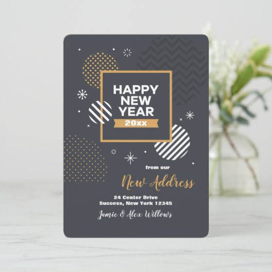 明けましておめでとうの移動発表カード 招待状 (スタンド正面)