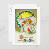 明けましておめでとうの雪玉によってが戦う望むため シーズンポストカード (正面/裏面)