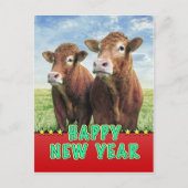 明けましておめでとうの魔法使い牛男の子 シーズンポストカード (正面)