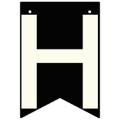 明けましておめでとうの黒およびアイボリーの白 バンティングフラッグ (第2の旗)