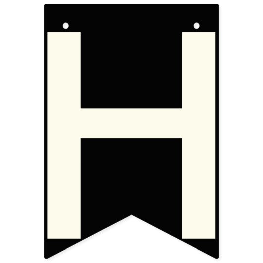 明けましておめでとうの黒およびアイボリーの白 バンティングフラッグ (第2の旗)