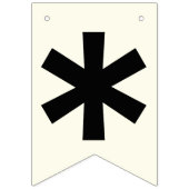 明けましておめでとうの黒およびアイボリーの白 バンティングフラッグ (第1の旗)