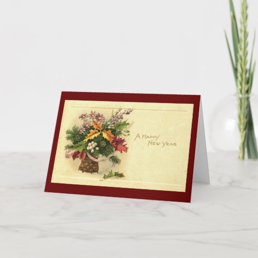 明けましておめでとうの1924年のヴィンテージ シーズンカード (正面)