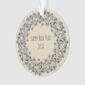 明けましておめでとうの2018年のリースデザインのオーナメント オーナメント (正面)