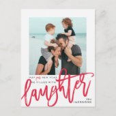 明けましておめでとうは笑い声で満ちています シーズンポストカード (正面)