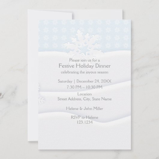 明けましておめでとう及びクリスマスの休日のパーティ 招待状 (正面)