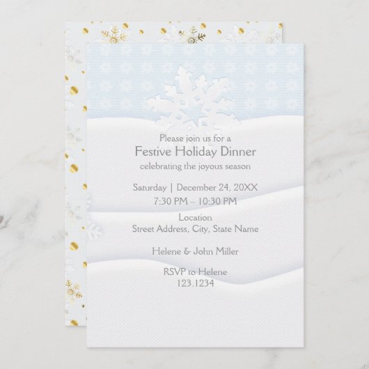 明けましておめでとう及びクリスマスの休日のパーティ 招待状 (正面/裏面)