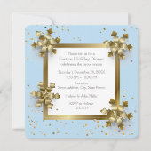 明けましておめでとう及びクリスマスの金ゴールドの雪片 招待状 (正面)