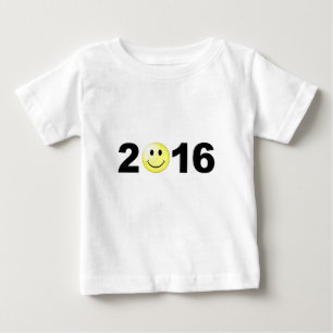 明けましておめでとう2016 楽しい甘い数字 ベビーTシャツ