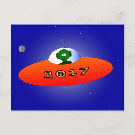 明けましておめでとう2017のエイリアン シーズンポストカード (正面)