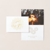 明けましておめでとう2018年の照る金光線 箔カード (ディスプレー)