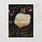 明けましておめでとう! あなたの嬉しいぼろきれおよびパーティーを置いて下さい! シーズンポストカード (正面)