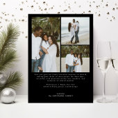 明けましておめでとう ハッピーニューイヤー モダンファミリー 4枚の写真のコラージュ 箔シーズンカード