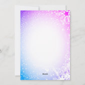 明けましておめでとう ブルー & パープル 雪景色 ファミリー シーズンカード (裏面)