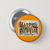 明けましておめでとう! -ボタン#2 缶バッジ (正面&裏面)