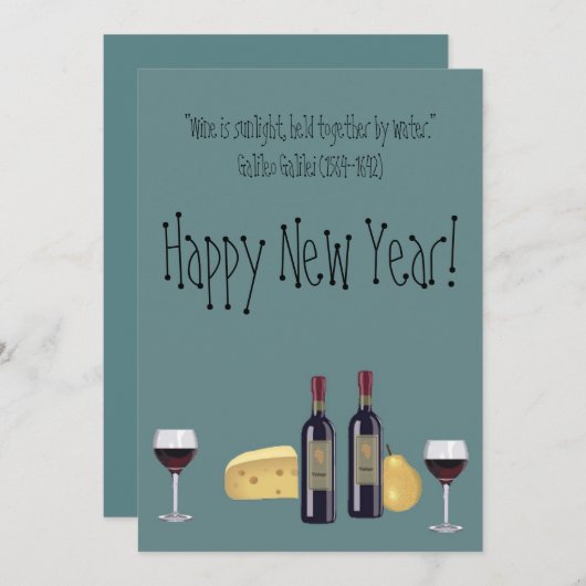 明けましておめでとう! -ワイングラス シーズンカード (正面/裏面)