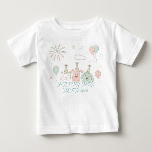明けましておめでとう!大晦日パーティー 2026 ベビーTシャツ (正面)