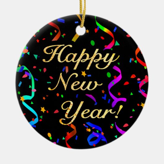 "明けましておめでとう! "(独身の味方された)オーナメント セラミックオーナメント (正面)