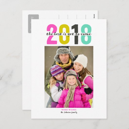 明けましておめでとう| 2018% pipe%の郵便はがき シーズンポストカード (正面/裏面)