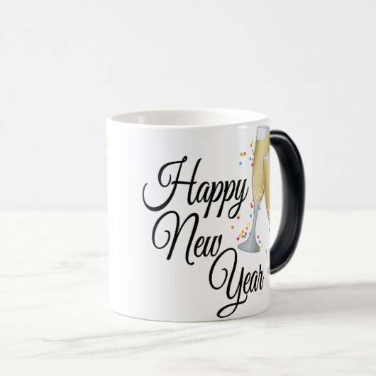 明けましておめでとうIシャンペンガラス モーフィングマグカップ (正面右)