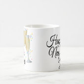 明けましておめでとうIシャンペンガラス モーフィングマグカップ (中央)